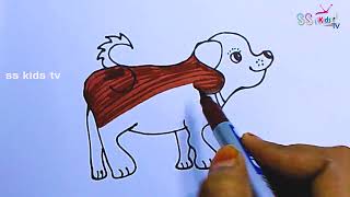 How To Draw Cute Dog From Letter SSSS l Dog Drawing Realistic l Dog Drawing IdeasDrawing Basics [upl. by Miyasawa]