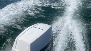 60hp 2 stroke trimmed up cruising through the chop [upl. by Brigg]