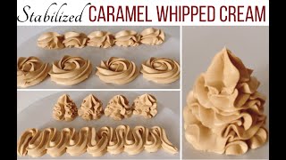 3 Ingredients Stabilized Caramel Whipped Cream Recipe [upl. by Bruis]