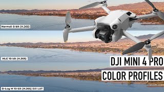 DJI MINI 4 PRO Color Profiles Comparison DLOG M HLG amp NORMAL Profile [upl. by Tristan614]