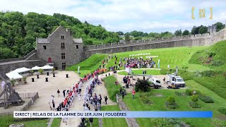 Moment solennel au château de Fougères pour le relais de la flamme olympique [upl. by Fridell]