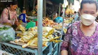 Cambodia Mixed Street Food In Sangkat Chhouk Meas Vegetables Fish Pork  Fruits amp More [upl. by Newlin434]