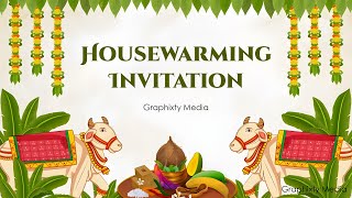 Housewarming Invitation Video  Griha Pravesh Invitation Video  WhatsApp Invitation  Graphixity [upl. by Llet]