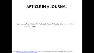 How to reference a journal in APA format [upl. by Kaitlin275]