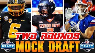 TWO ROUND 2024 NFL Mock Draft  Post Senior Bowl [upl. by Aschim902]