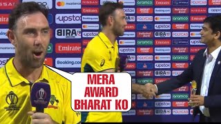 Glenn Maxwell heart winning gesture for Indian People after historic win against Afghanistan [upl. by Hniv]