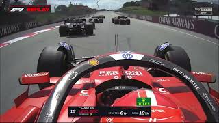 Charles Leclerc onboard start Austrian GP 2024 [upl. by Burdett]