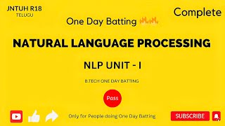 NLP UNIT  1  Introduction Finding Structure of WordsampDocuments Morphological Models  JNTUH R18 [upl. by Thilde]