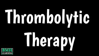 Thrombolytic Therapy  tPA  tPA In Thrombolytic Therapy  Thrombolysis [upl. by Edyaj107]