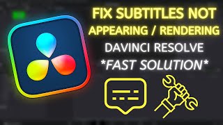 Fix subtitles not appearing Davinci Resolve FAST SOLUTION [upl. by Luht538]