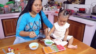 Seru Balita lucu membuat agar agar santan warna warni  belajar warna dan berhitung  baby cooking [upl. by Eleets214]