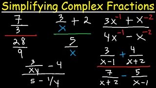 Algebra  Simplifying Complex Fractions [upl. by Bonilla]