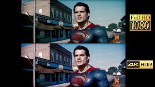 Comparison 4k vs 1080p  Man of Steel Battle In Smallville [upl. by Mathilde176]