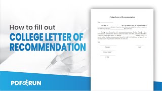 How to Fill Out College Letter of Recommendation Online  PDFRun [upl. by Shiau]