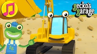 The Excavator Song  Geckos Garage  Construction Truck Songs For Children [upl. by Buchheim]