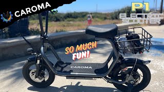 Caroma P1 Electric Scooter Review  Ridiculous Fun amp Affordable Price [upl. by Nosredneh]