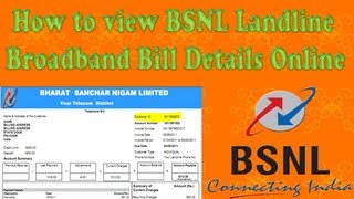 How to view BSNL Landline Broadband Bill Details Online [upl. by Rigdon]