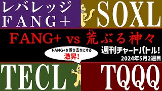 【激昇の神々】FANG vs レバレッジFANG vs SOXL vs TECL vs TQQQ！授かるのは恵みか神罰か！？【2024年5月2週目】 [upl. by Hoyt]