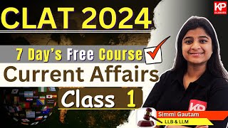 Current Affairs MarchAugust🎯 CLAT 2024  Class 1 [upl. by Okiek]