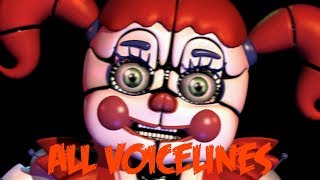 Circus Baby  All Voicelines with Subtitles  Ultimate Custom Night [upl. by Annaihr]