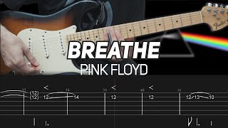 Pink Floyd  Breathe Guitar lesson with TAB [upl. by Dulla734]