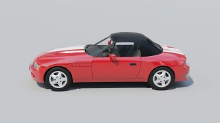 Sport Car 2 Seats  3D Model low poly [upl. by Noirad521]