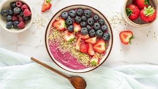 Eiwitrijke rode bieten smoothie bowl ZONDER eiwitpoeder [upl. by Nosille]