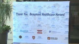 Heroes wall offering other the chance to thank healthcare workers first responders with handwritten [upl. by Enneillij]