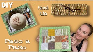 DIY  MANTEL INDIVIDUAL CON RETAZOS COSE Y VENDECOSTURA PARA PRINCIPIANTES PATCHWORK PASO A PASO [upl. by Diantha162]