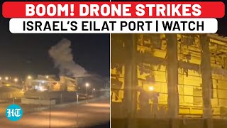 On Camera Drone Fired By Iraq’s Islamic Resistance Crashes Into Israel’s Eilat Port  Gaza War [upl. by Sine]