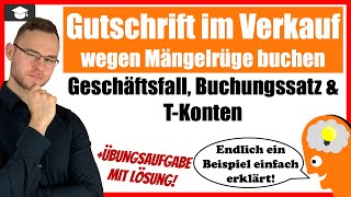 Gutschrift im Verkauf wegen Sachmängel buchen erklärt [upl. by Dailey553]