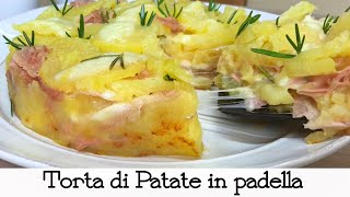 TORTA DI PATATE IN PADELLA ricetta veloce senza forno POTATO CAKE WITHOUT OVEN Tutti a Tavola [upl. by Ainud]