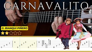 CARNAVALITO 🎸 G Bianqui Piñero  Tutorial para Guitarra Clásica  TABS [upl. by Jolee828]