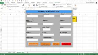 Excel VBA  Comment créer un Formulaire de Saisie Module n° 3 [upl. by Zerimar]