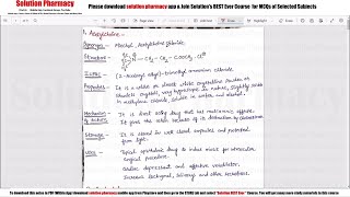 Class 37 Cholinergic Agents Part 01  Cholinergic Reactivators  Medicinal Chemistry 01 [upl. by Yarw]