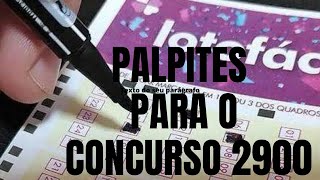 PALPITE DA LOTOFÁCIL PARA O CONCURSO 2900 [upl. by Annaili]