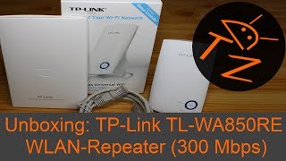 UnboxingReview TPLink TLWA850RE WLANRepeater 300 Mbps Deutsch [upl. by Viridis]