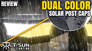 Dual Color LED Solar Post Caps  TSun Lighting Review [upl. by Idnac]