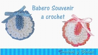 Babero souvenir a crochet para baby shower – bautizo [upl. by Raymund861]