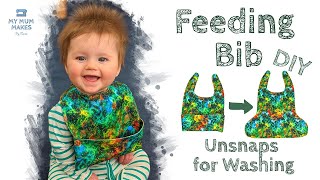 FEEDING BIB WITH POCKET DIY  Ultimate Beginner Friendly Baby Bib with FREE PATTERN [upl. by Ecnav]