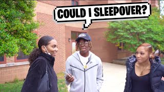 Asking Random College Students If I Could Sleepover [upl. by Eastman372]