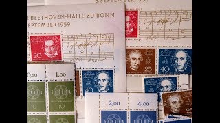 Briefmarken wertvoll oder nicht Schatzsuche in Briefmarkensammlung der 50er und 60er Jahre [upl. by Harilda]