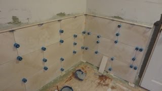 How to install Large Format Travertine tile using Proleveling System [upl. by Boniface576]