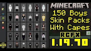 150 Boys Skin Packs With Capes For Minecraft 11970 Mobile and PC [upl. by Fritts]