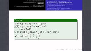Matrice associée à une application linéaire Partie I [upl. by Hegarty]