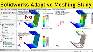 Adaptive meshing simulation of bracket with solidworks [upl. by Marcela]