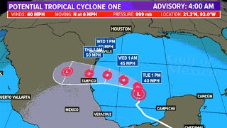 Tropical update Houston area prepares for possible flooding from Potential Tropical Cyclone 1 [upl. by Lowis]