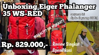 UNBOXING CARRIER EIGER PHALANGER 35 WS RED  REVIEW SINGKAT [upl. by Jackie]