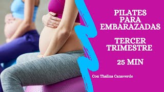 PILATES PARA EMBARAZADAS CON PELOTA PARA EL TERCER TRIMESTRE [upl. by Thordia]