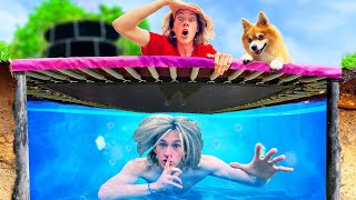 Wir bauen einen GEHEIMEN TRAMPOLIN POOL unter der ERDE [upl. by Amsirp]